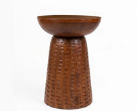 Kairo Mango Wood Side Table - Brown Finish