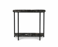 Aurelia 2-Tier Marble Console Table with Metal - Black