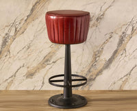 Velora Leather Bar Stool - Matte Black