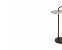 Vera Metal Side Table with Marble - Grey Torantov Marble