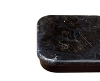 Vero C-Shaped Dark Emperador Marble Table with Metal - Black