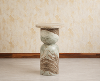 Monarch Marble Pedestal Table - Sawar Purple Marble