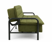 Lennox Tufted Convertible Sofa Bed -  Olive Green
