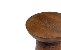Kairo Mango Wood Side Table - Brown Finish
