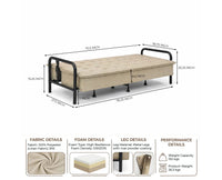 Lennox Tufted Convertible Sofa Bed -  Brown