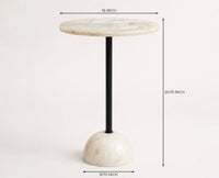 Celeste Agate Marble Side Table - Ivory & Cream Marble Tones