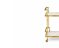 Dorian Stainless Steel Trolley with Marble, Aluminium - White Marble