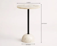 Amara Agate Marble Side Table - Ivory & Cream Marble Tones