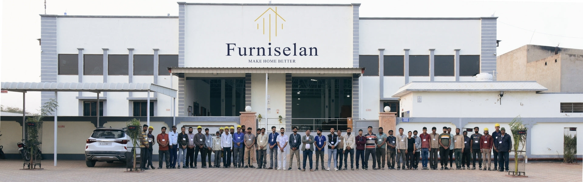 The Furniselan team outside our manufacturing facility