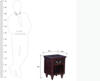 Calgary Solid Wood One Drawer Bedside Table - Bedside Table - Furniselan - Rosewood-Fine-Finish