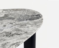 Oakley Wood Coffee Table with Marble - Black Matte Finish