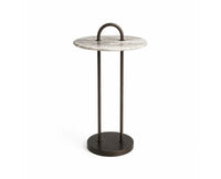 Vera Metal Side Table with Marble - Grey Torantov Marble