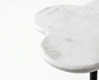 Ezra Iron Drink Table with Marble - Black Matte Finish