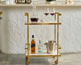 Dorian Stainless Steel Trolley with Marble, Aluminium