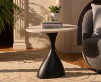 Ivy Aluminum Side Table with Marble - Ivory Marble