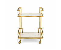 Dorian Stainless Steel Trolley with Marble, Aluminium - White Marble