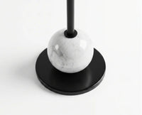 Ezra Iron Drink Table with Marble - Black Matte Finish