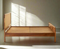 Helsinki Solid Wood Queen Size Bed Furniselan Natural Oak