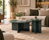 Mira Green Marble Coffee Table Set of 2