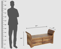 Abu Dhabi Solid Wood Box Storage Bench - Furniselan - Teak-Finish