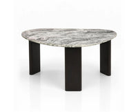 Oakley Wood Coffee Table with Marble - Black Matte Finish