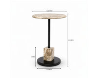 Felix Marble Side Table with Metal - Brown Marble