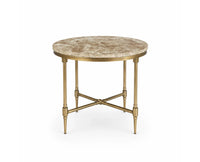Adrian Marble Side Table with Metal - Beige Marble
