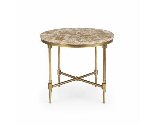 Adrian Marble Side Table with Metal