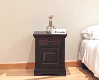 Ajmer Royal Sheesham Wood Bedside Table - Furniselan - Rosewood - Finish