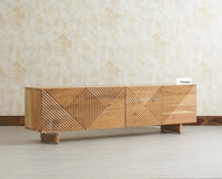 Albania Solid Wood Four Door Tv cabinet Furniselan Natural Finish