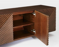 Albania Solid Wood Four Door Tv cabinet Furniselan - Brown-Finish