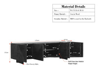Albania Solid Wood Four Door Tv cabinet - Tv Cabinet - Furniselan - Slate-Grey