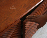 Albania Solid Wood Four Door Tv cabinet Furniselan Brown Finish