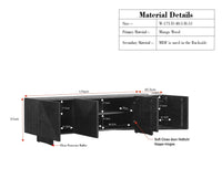 Albania Solid Wood Four Door Tv cabinet Furniselan Natural Finish