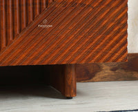 Albania Solid Wood Four Door Tv cabinet Furniselan Brown Finish