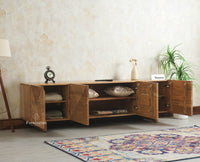 Albania Solid Wood Four Door Tv cabinet Furniselan Natural Finish