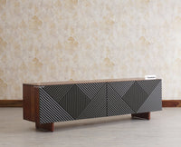 Albania Solid Wood Four Door Tv cabinet - Tv Cabinet - Furniselan - Slate-Grey