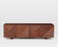 Albania Solid Wood Four Door Tv cabinet Furniselan - Brown-Finish
