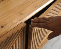 Albania Solid Wood Four Door Tv cabinet Furniselan Natural Finish