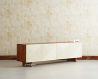 Albania Solid Wood Four Door Tv cabinet Furniselan White Finish