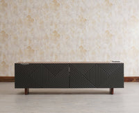 Albania Solid Wood Four Door Tv cabinet - Tv Cabinet - Furniselan - Slate-Grey