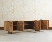 Albania Solid Wood Four Door Tv cabinet Furniselan Natural Finish