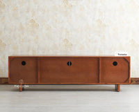 Albania Solid Wood Four Door Tv cabinet Furniselan Brown Finish