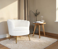Alder Arbor Armchair – Modern Upholstered Dining Chair for Home & Café Ivory