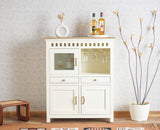 Alexandria Solid Wood Bar Cabinet Furniselan - Frosty White