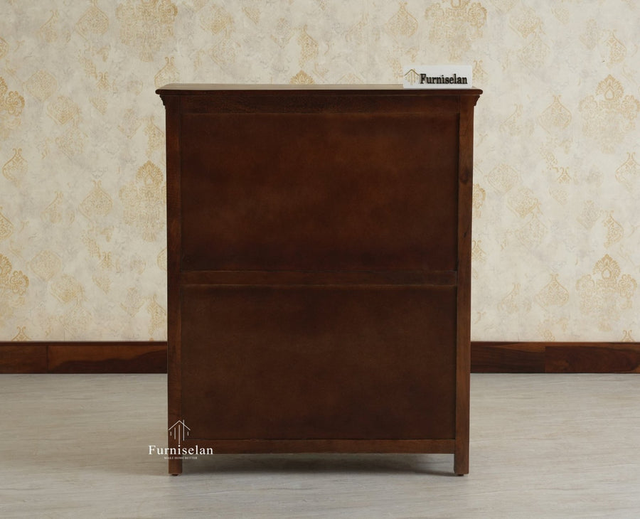 Alexandria Solid Wood Bar Cabinet Natural Finish Grey Finish