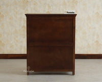 Alexandria Solid Wood Bar Cabinet Natural Finish Grey Finish