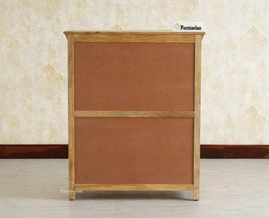 Alexandria Solid Wood Bar Cabinet Natural Finish