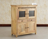 Alexandria Solid Wood Bar Cabinet Natural Finish