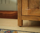Alexandria Solid Wood Bar Cabinet Natural Finish